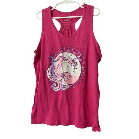 Place Girls Tank Pink Unicorn Size XL 14 Excellent - Picture 1 of 7